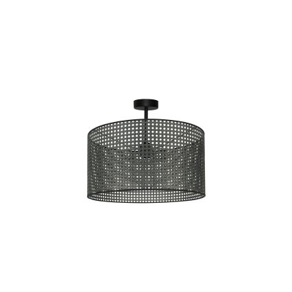 Duolla - Żyrandol natynkowy ROLLER RATTAN 1xE27/15W/230V śr. 45 cm czarny