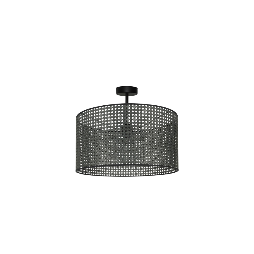 Duolla - Żyrandol natynkowy ROLLER RATTAN 1xE27/15W/230V śr. 45 cm czarny