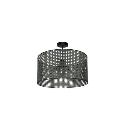 Duolla - Żyrandol natynkowy ROLLER RATTAN 1xE27/15W/230V śr. 45 cm czarny