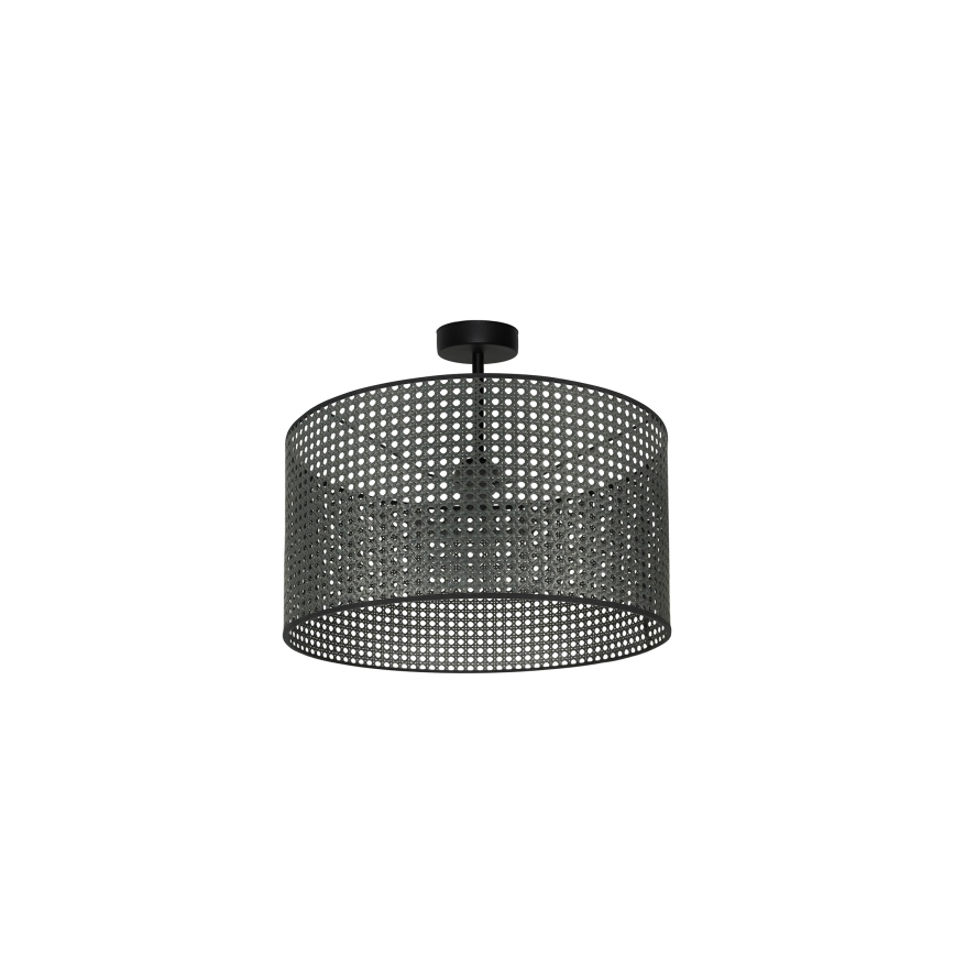 Duolla - Żyrandol natynkowy ROLLER RATTAN 1xE27/15W/230V śr. 45 cm czarny