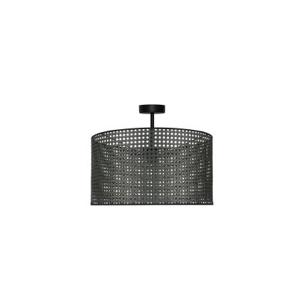 Duolla - Żyrandol natynkowy ROLLER RATTAN 1xE27/15W/230V śr. 45 cm czarny