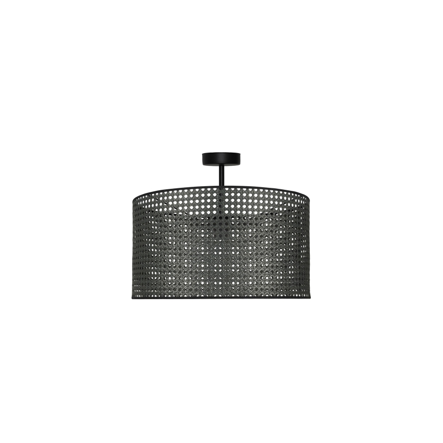 Duolla - Żyrandol natynkowy ROLLER RATTAN 1xE27/15W/230V śr. 45 cm czarny