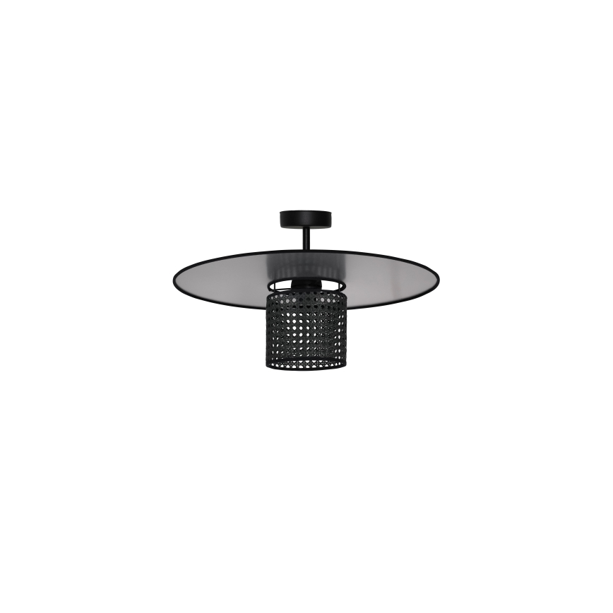 Duolla - Żyrandol natynkowy TOKYO RATTAN 1xE27/15W/230V śr. 50 cm czarny/srebrny