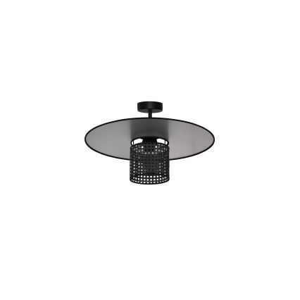 Duolla - Żyrandol natynkowy TOKYO RATTAN 1xE27/15W/230V śr. 50 cm czarny/srebrny