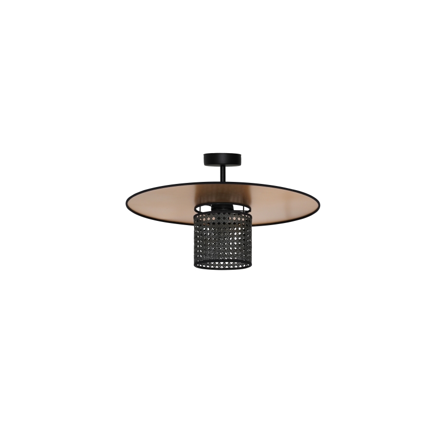 Duolla - Żyrandol natynkowy TOKYO RATTAN 1xE27/15W/230V śr. 50 cm złoty/czarny