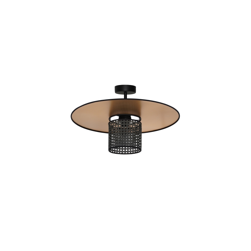 Duolla - Żyrandol natynkowy TOKYO RATTAN 1xE27/15W/230V śr. 50 cm złoty/czarny