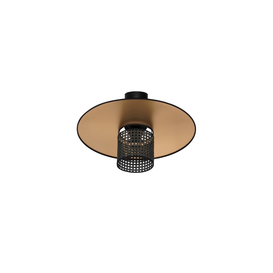 Duolla - Żyrandol natynkowy TOKYO RATTAN 1xE27/15W/230V śr. 50 cm złoty/czarny