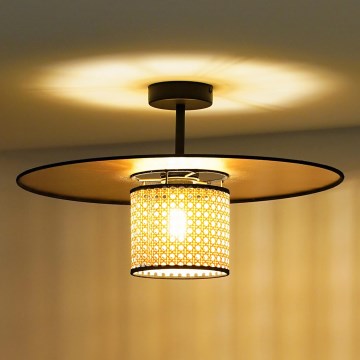 Duolla - Żyrandol natynkowy TOKYO RATTAN 1xE27/15W/230V śr. 50 cm złoty/rattan