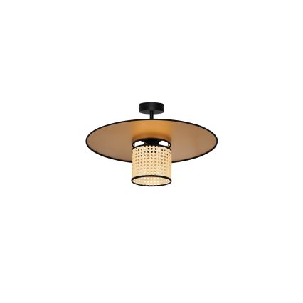 Duolla - Żyrandol natynkowy TOKYO RATTAN 1xE27/15W/230V śr. 50 cm złoty/rattan
