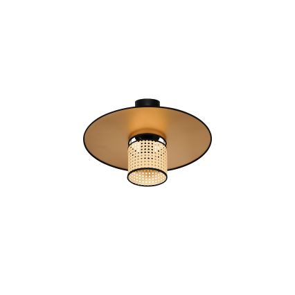 Duolla - Żyrandol natynkowy TOKYO RATTAN 1xE27/15W/230V śr. 50 cm złoty/rattan