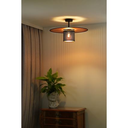 Duolla - Żyrandol natynkowy TOKYO SHINY 1xE27/15W/230V śr. 50 cm czarny/miedziany