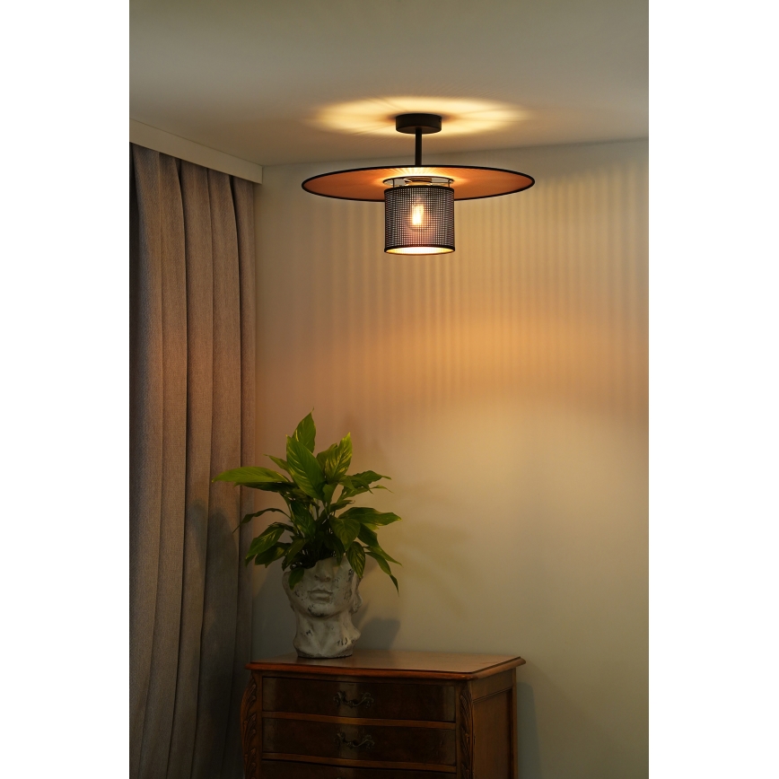 Duolla - Żyrandol natynkowy TOKYO SHINY 1xE27/15W/230V śr. 50 cm czarny/miedziany