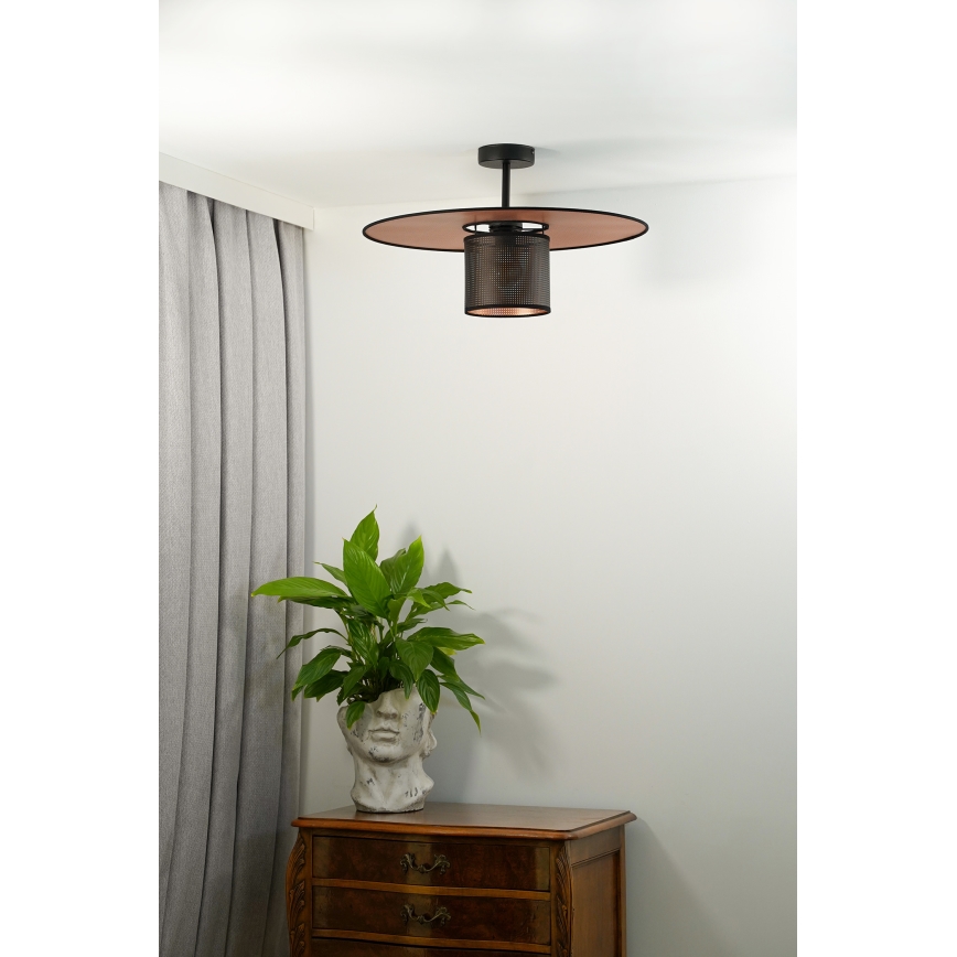 Duolla - Żyrandol natynkowy TOKYO SHINY 1xE27/15W/230V śr. 50 cm czarny/miedziany