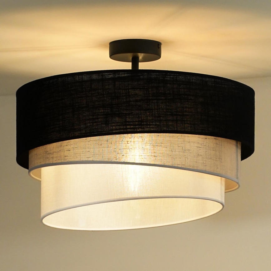 Duolla - Żyrandol natynkowy TRIO 1xE27/15W/230V śr. 45 cm czarny/szary/biały