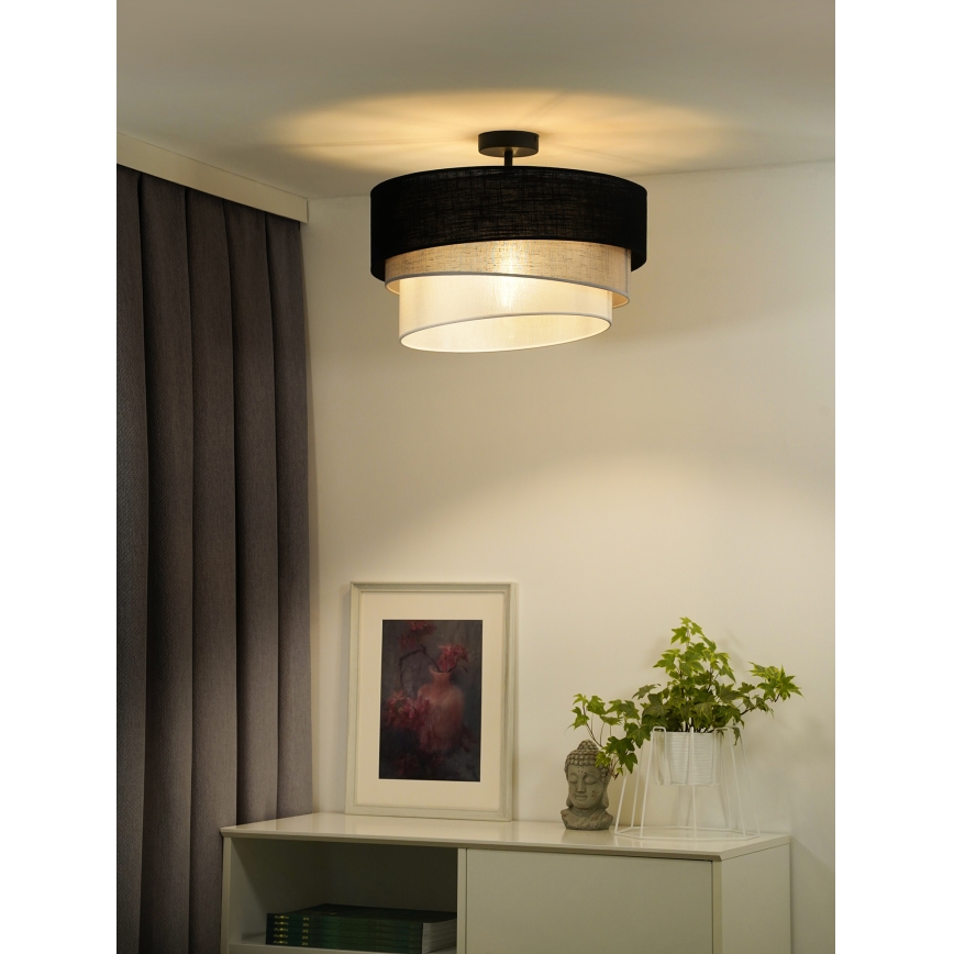 Duolla - Żyrandol natynkowy TRIO 1xE27/15W/230V śr. 45 cm czarny/szary/biały