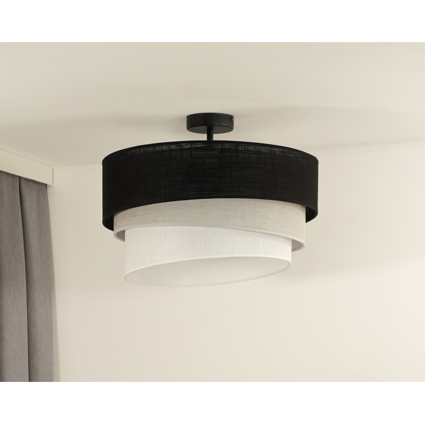 Duolla - Żyrandol natynkowy TRIO 1xE27/15W/230V śr. 45 cm czarny/szary/biały