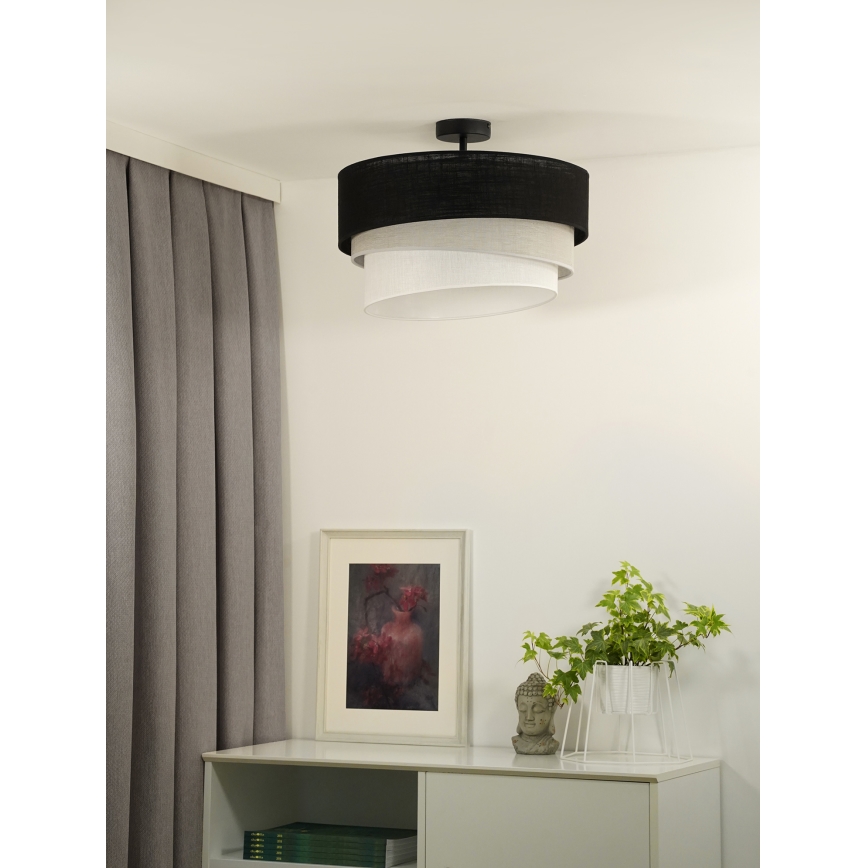 Duolla - Żyrandol natynkowy TRIO 1xE27/15W/230V śr. 45 cm czarny/szary/biały