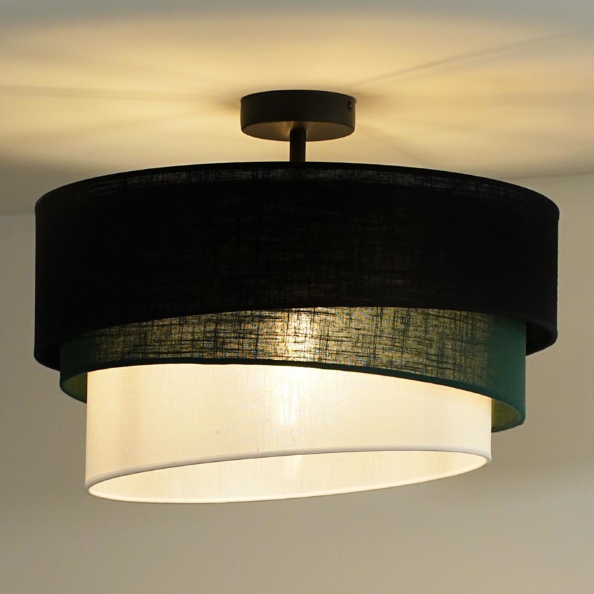 Duolla - Żyrandol natynkowy TRIO 1xE27/15W/230V śr. 45 cm czarny/zielony/biały