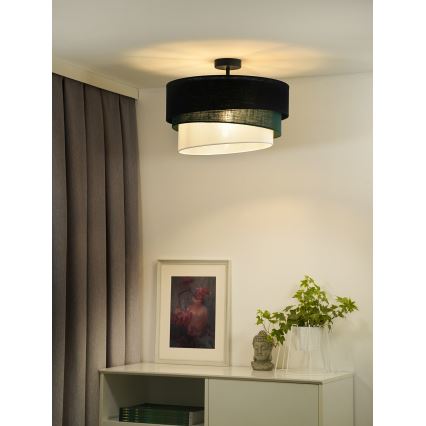 Duolla - Żyrandol natynkowy TRIO 1xE27/15W/230V śr. 45 cm czarny/zielony/biały