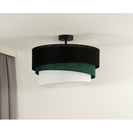 Duolla - Żyrandol natynkowy TRIO 1xE27/15W/230V śr. 45 cm czarny/zielony/biały