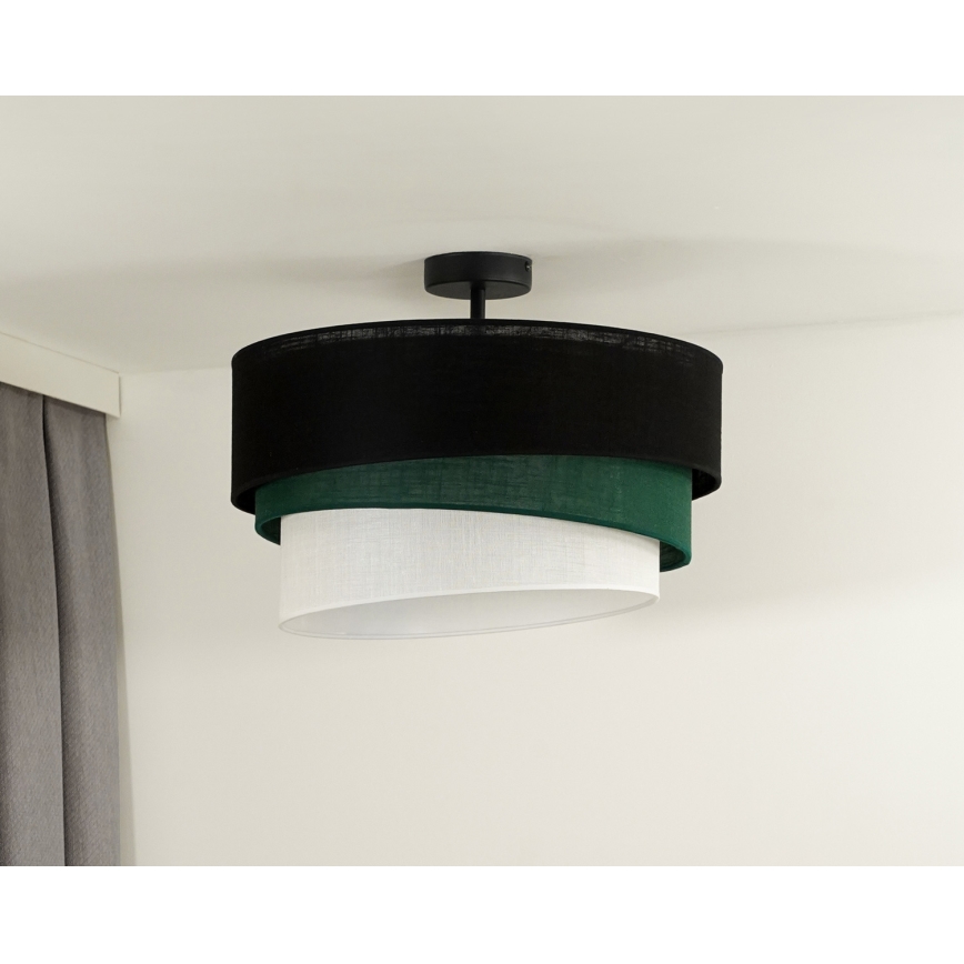 Duolla - Żyrandol natynkowy TRIO 1xE27/15W/230V śr. 45 cm czarny/zielony/biały