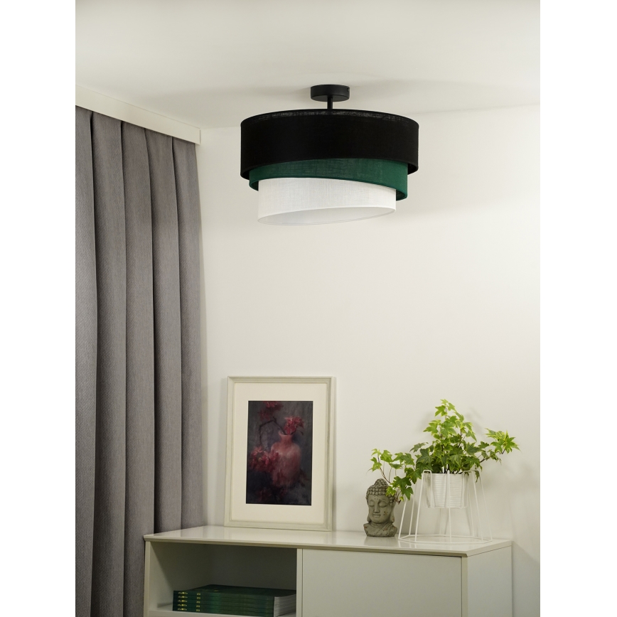 Duolla - Żyrandol natynkowy TRIO 1xE27/15W/230V śr. 45 cm czarny/zielony/biały
