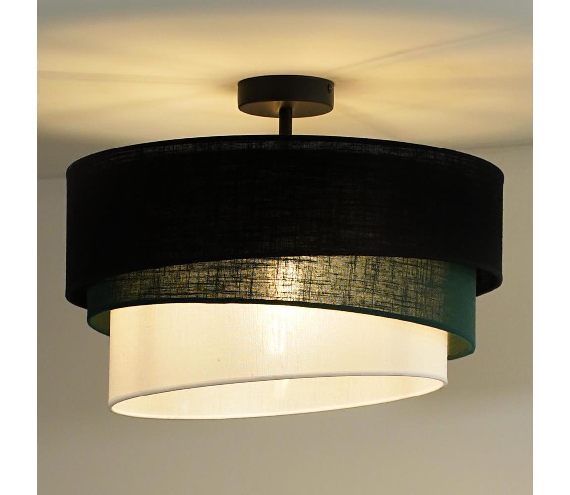 - Żyrandol natynkowy TRIO 1xE27/15W/230V śr. 45 cm czarny/zielony/biały