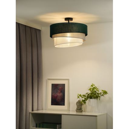 Duolla - Żyrandol natynkowy TRIO 1xE27/15W/230V śr. 45 cm zielony/szary/biały