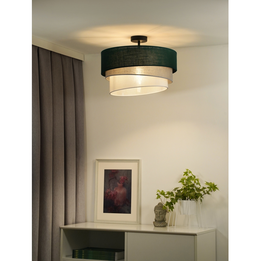 Duolla - Żyrandol natynkowy TRIO 1xE27/15W/230V śr. 45 cm zielony/szary/biały