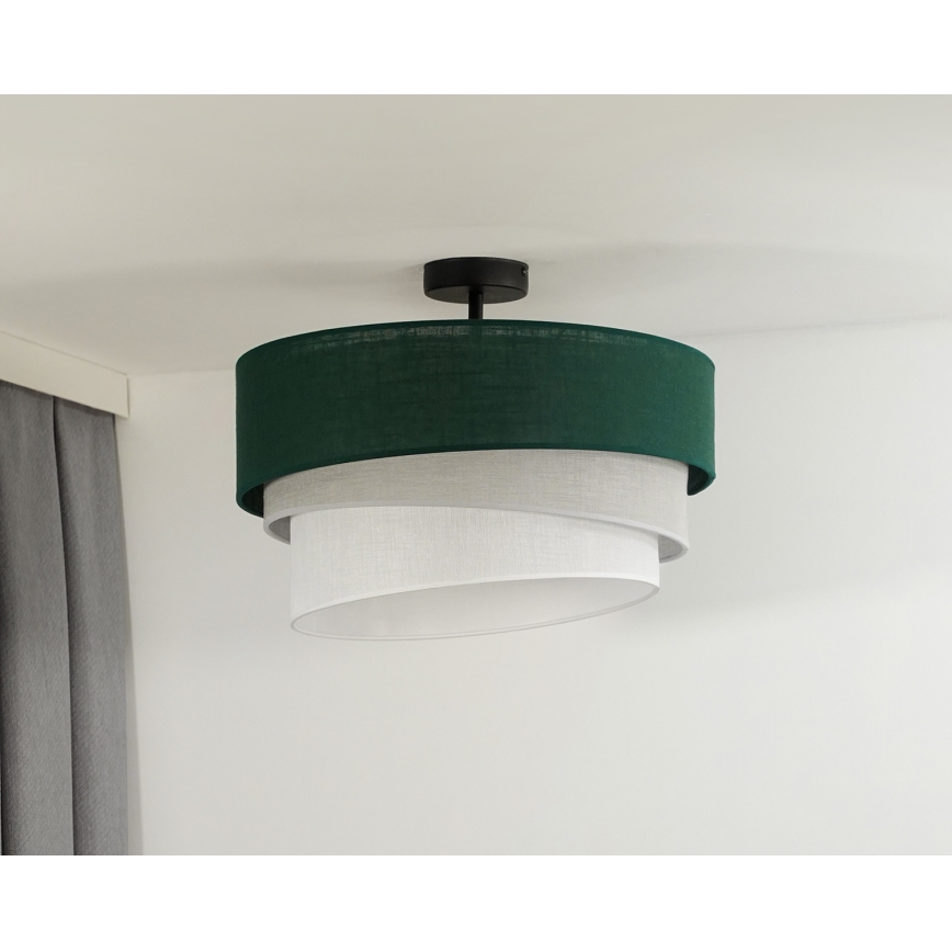 Duolla - Żyrandol natynkowy TRIO 1xE27/15W/230V śr. 45 cm zielony/szary/biały