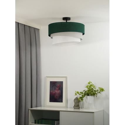 Duolla - Żyrandol natynkowy TRIO 1xE27/15W/230V śr. 45 cm zielony/szary/biały