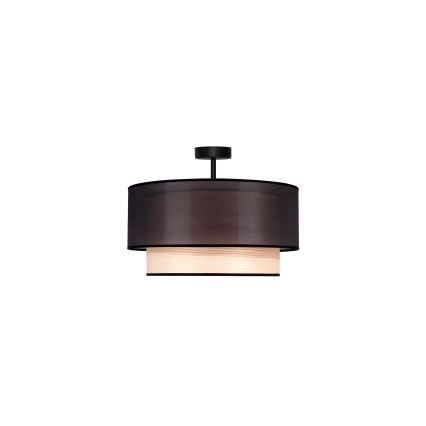 Duolla - Żyrandol natynkowy WOOD BOHO 1xE27/15W/230V śr. 45 cm czarny/beżowy