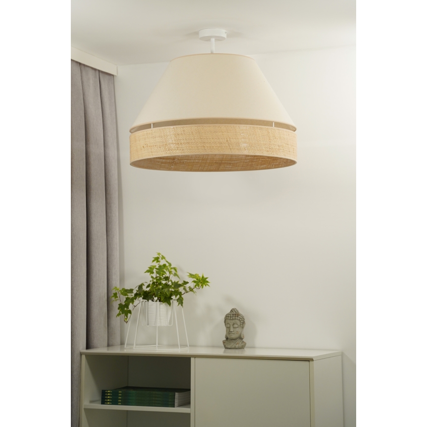 Duolla - Żyrandol natynkowy YUTE AVIGNON 1xE27/15W/230V śr. 60 cm kremowy/beżowy