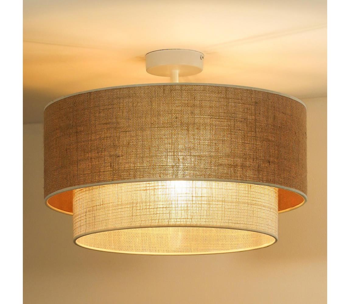 - Żyrandol natynkowy YUTE BOHO 1xE27/15W/230V śr. 45 cm brązowy/kremowy