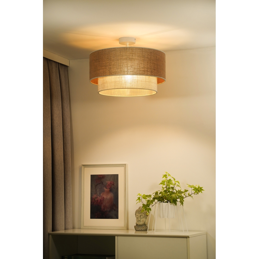 Duolla - Żyrandol natynkowy YUTE BOHO 1xE27/15W/230V śr. 45 cm brązowy/kremowy