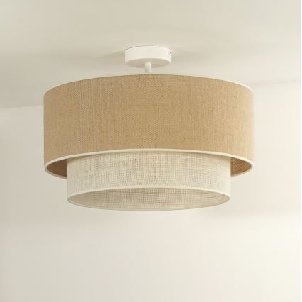 Duolla - Żyrandol natynkowy YUTE BOHO 1xE27/15W/230V śr. 45 cm brązowy/kremowy