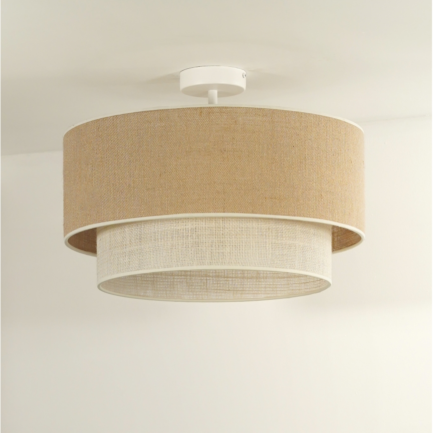 Duolla - Żyrandol natynkowy YUTE BOHO 1xE27/15W/230V śr. 45 cm brązowy/kremowy