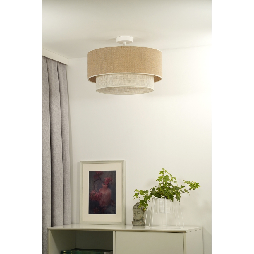 Duolla - Żyrandol natynkowy YUTE BOHO 1xE27/15W/230V śr. 45 cm brązowy/kremowy