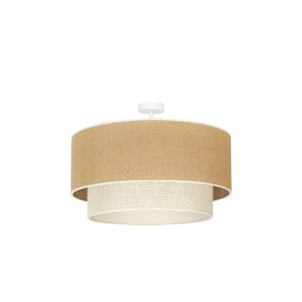 Duolla - Żyrandol natynkowy YUTE BOHO 3xE27/15W/230V śr. 60 cm brązowy/kremowy
