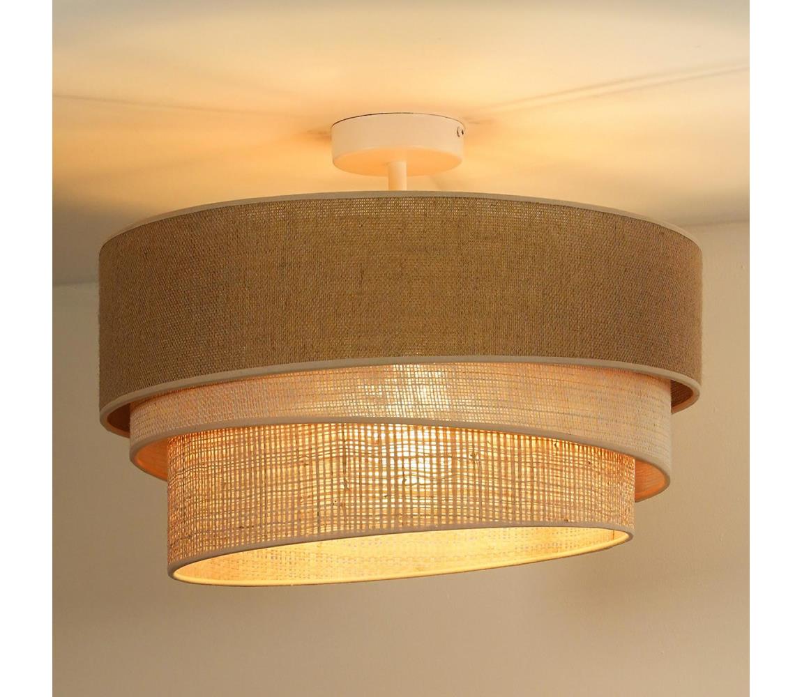 - Żyrandol natynkowy YUTE TRIO 3xE27/15W/230V śr. 60 cm brązowy/szary/beżowy