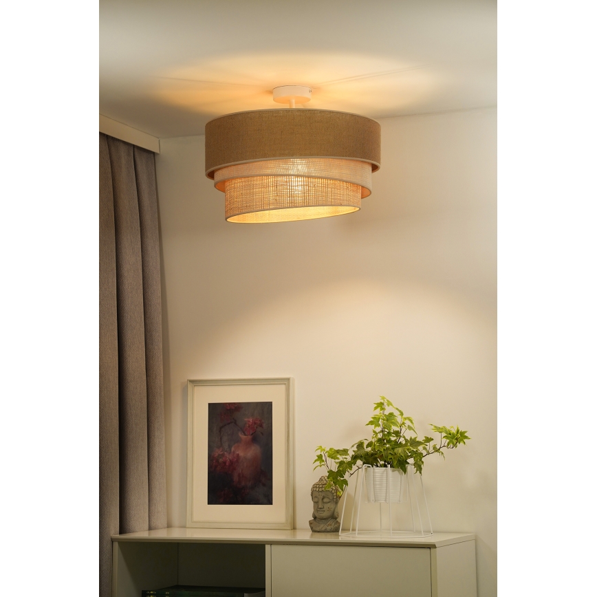 Duolla - Żyrandol natynkowy YUTE TRIO 3xE27/15W/230V śr. 60 cm brązowy/szary/beżowy