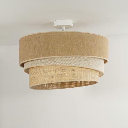 Duolla - Żyrandol natynkowy YUTE TRIO 3xE27/15W/230V śr. 60 cm brązowy/szary/beżowy