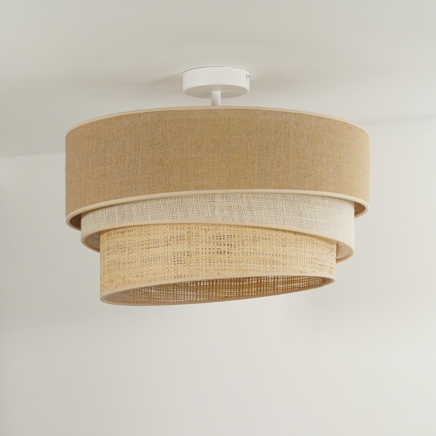 Duolla - Żyrandol natynkowy YUTE TRIO 3xE27/15W/230V śr. 60 cm brązowy/szary/beżowy