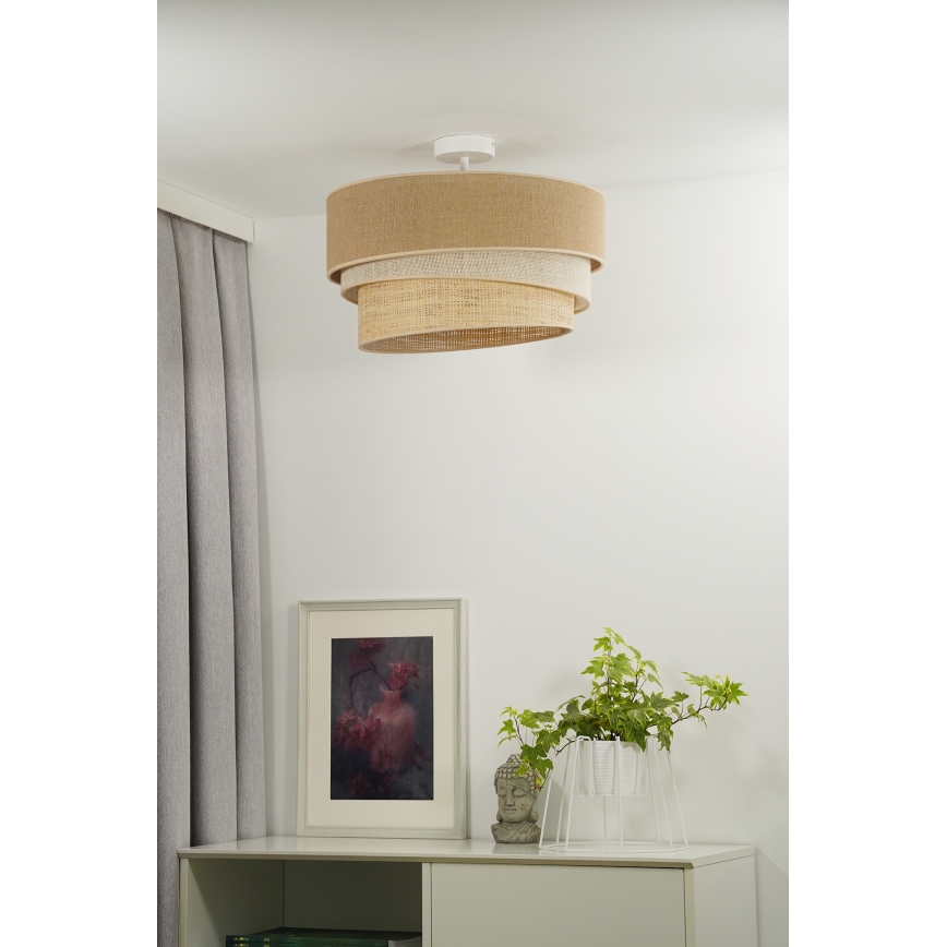 Duolla - Żyrandol natynkowy YUTE TRIO 3xE27/15W/230V śr. 60 cm brązowy/szary/beżowy