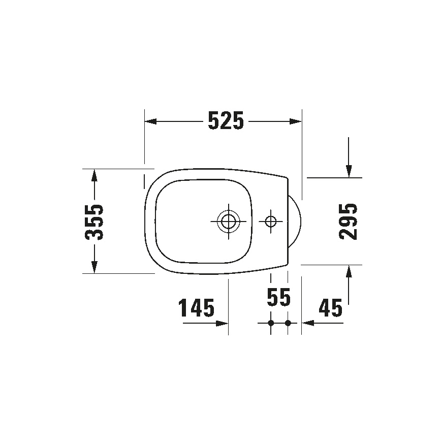 Duravit 22371000002 - Bidet stojący D-CODE 35,5x52,5 cm ceramika/biały połysk