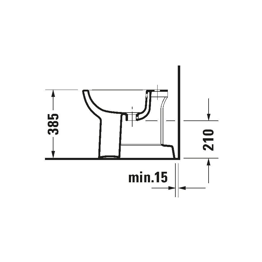 Duravit 22371000002 - Bidet stojący D-CODE 35,5x52,5 cm ceramika/biały połysk