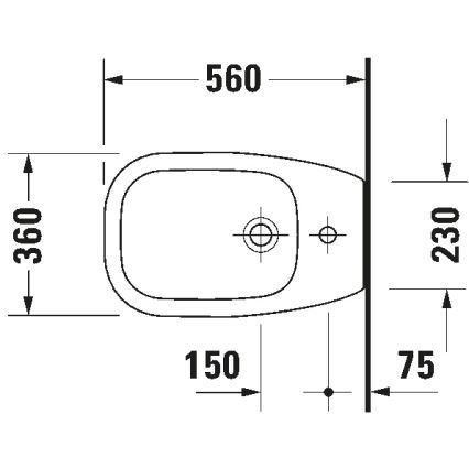 Duravit 22411000002 - Bidet stojący D-CODE 35,5 x 52,5 cm, ceramika/biały połysk