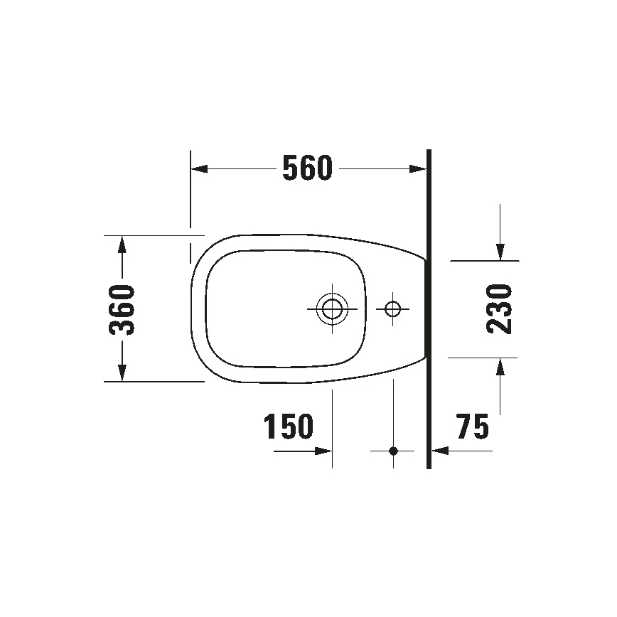 Duravit 22411000002 - Bidet stojący D-CODE 35,5 x 52,5 cm, ceramika/biały połysk