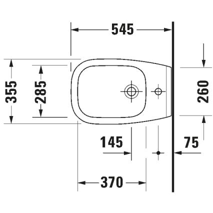 Duravit 22571500002 - Bidet wiszący D-CODE ceramika/biały połysk