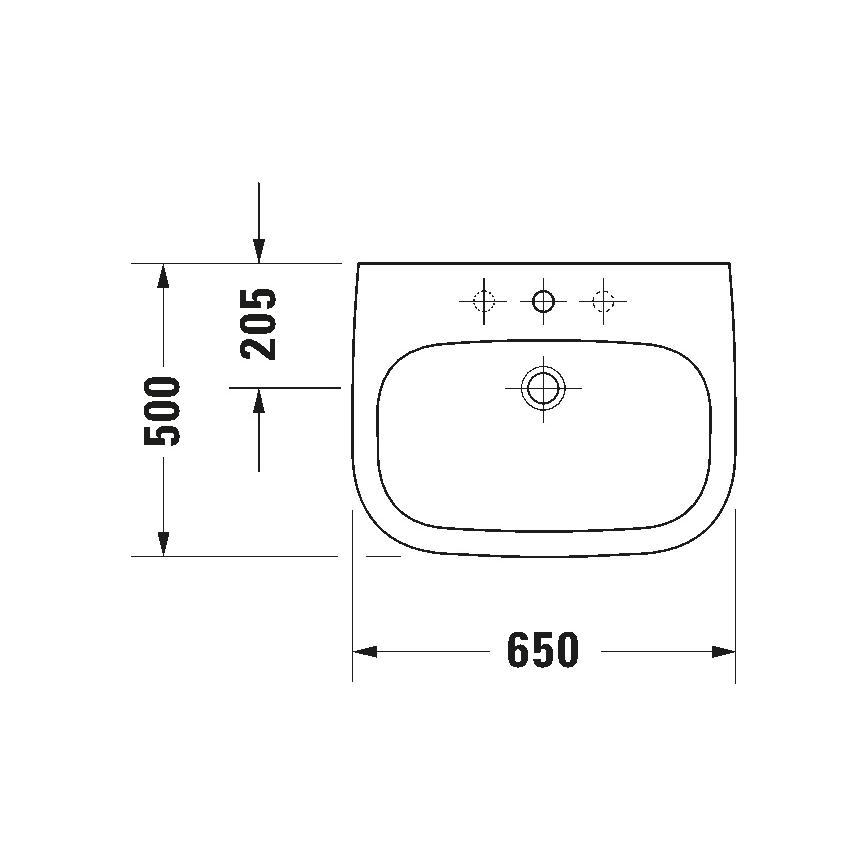 Duravit 23106500002 - Umywalka wisząca D-CODE 65x50 cm ceramika/biały połysk